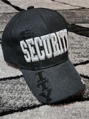 THE HAT DEPOT BLACK EMBROIDERED 3D SECURITY AMERICAN FLAG PATCH CAP HAT